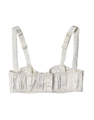 Dolce & Gabbana White Silk Satin Underwire Bra Semi Pad Underwear - IT2 | S
