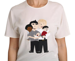 Dolce & Gabbana White Silk Stretch #dgfamily T-shirt - T-Shirts
