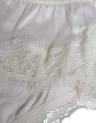 Dolce & Gabbana White Silk Stretch Panty Balconette Bra Underwear - Lingerie