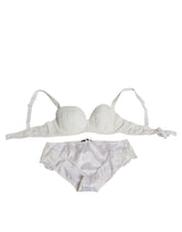 Dolce & Gabbana White Silk Stretch Panty Balconette Bra Underwear - Lingerie