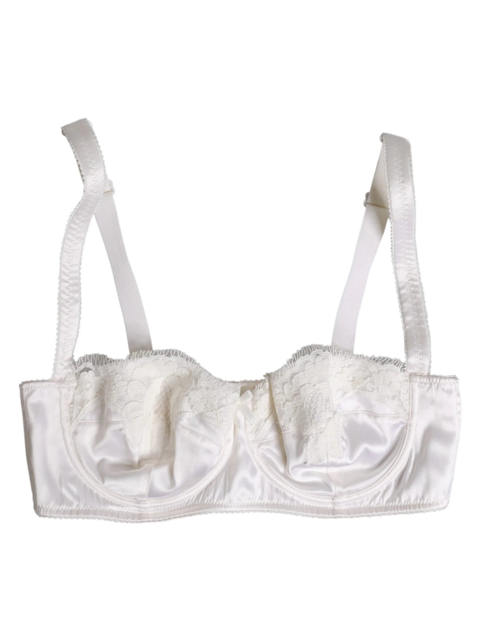 Dolce & Gabbana White Silk Underwired Balconette Bra Underwear - Bras