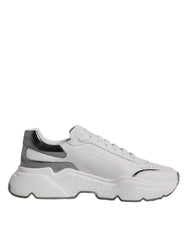 Dolce & Gabbana White Silver DAYMASTER Leather Sneakers Shoes - EU43/US10 - Sneakers