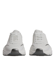 Dolce & Gabbana White Silver DAYMASTER Leather Sneakers Shoes - EU43/US10 - Sneakers