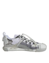 Dolce & Gabbana White Silver Low Top NS1 Sneakers Shoes - Sneakers