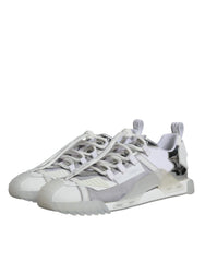 Dolce & Gabbana White Silver Low Top NS1 Sneakers Shoes - Sneakers