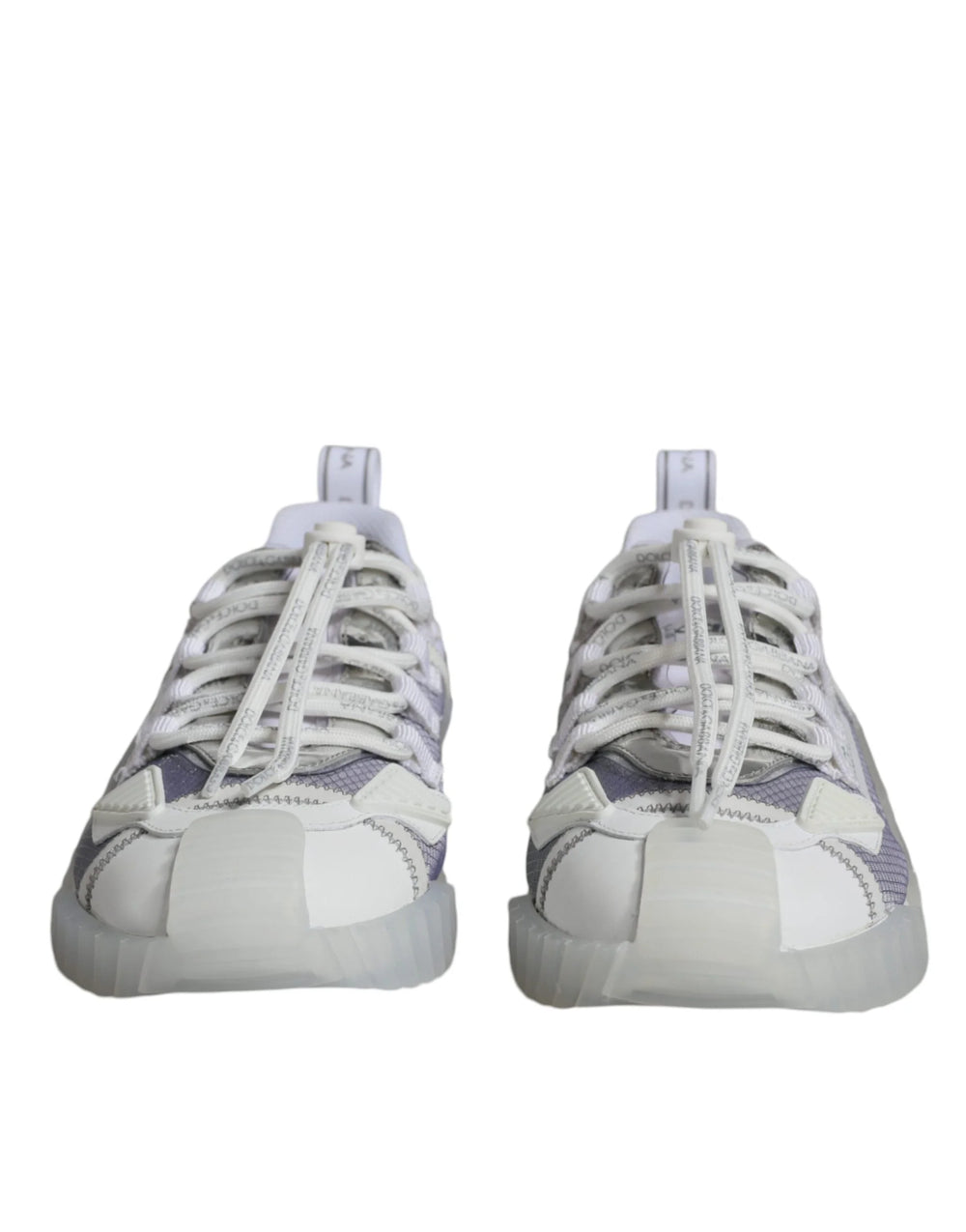 Dolce & Gabbana White Silver Low Top NS1 Sneakers Shoes - EU44/US11