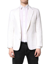 Dolce & Gabbana White Single Breasted Men Coat Blazer Suit - IT48 | M - Sport Jackets