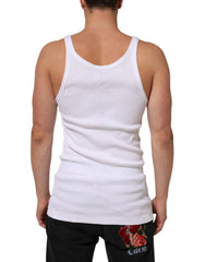 Dolce & Gabbana White Sleeveless Round Neck Tank Top T-shirt - IT54 | XL - Tank Tops