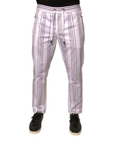 Dolce & Gabbana White Stripe Cotton Dress Skinny Pants - IT46 | S - Trousers