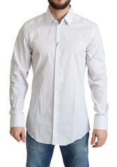 Dolce & Gabbana White Stripes Cotton Formal Dress Shirt - IT39 | S - Shirts