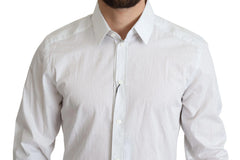 Dolce & Gabbana White Stripes Cotton Formal Dress Shirt - IT39 | S - Shirts