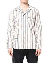 Dolce & Gabbana White Stripes Lounge Pajama Sleepwear Shirt - IT39 | S - Loungewear Tops