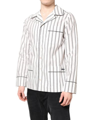 Dolce & Gabbana White Stripes Lounge Pajama Sleepwear Shirt - IT39 | S - Loungewear Tops