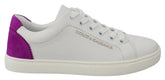 Dolce & Gabbana White Suede Leather Low Top Sneakers Shoes - Sneakers