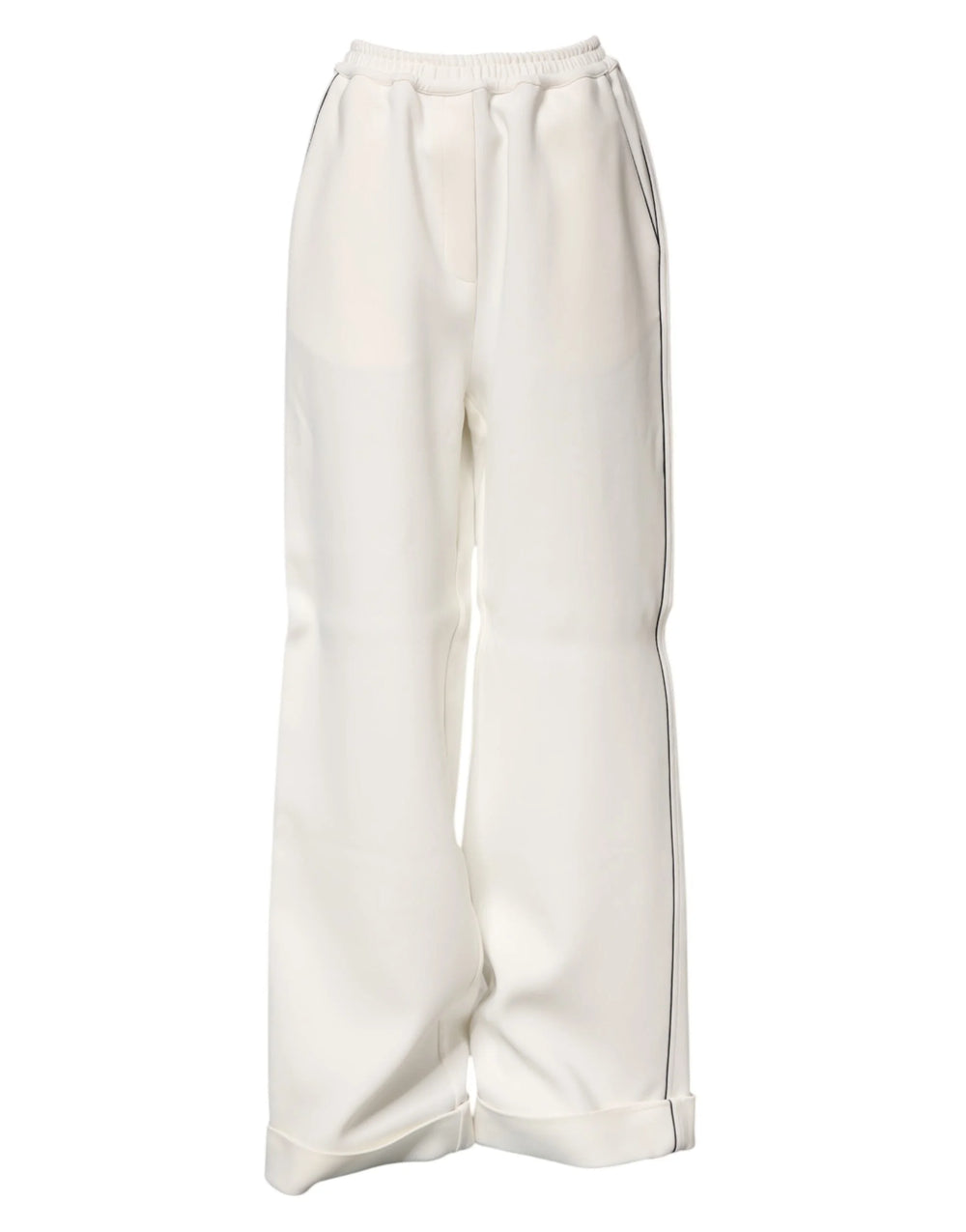 Dolce & Gabbana White Viscose Wide Leg Pull On Pants - IT40|S - Trousers