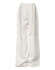 Dolce & Gabbana White Viscose Wide Leg Pull On Pants - IT40|S - Trousers