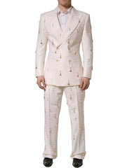 Dolce & Gabbana White Wool Slim Fit Formal 2 Piece Men Suit - IT48 | M