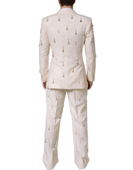 Dolce & Gabbana White Wool Slim Fit Formal 2 Piece Men Suit - IT48 | M