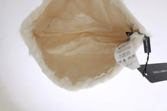 Dolce & Gabbana White Xiangao Lamb Fur Beanie - 56 cm|XS - Beanies