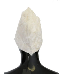 Dolce & Gabbana White Xiangao Lamb Fur Beanie - 56 cm|XS - Beanies