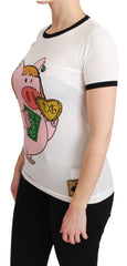 Dolce & Gabbana White YEAR OF THE PIG Top Cotton T-shirt - T-Shirts