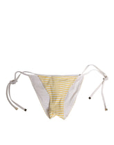 Dolce & Gabbana White Yellow Stripe Tie Side Logo Underwear - IT2 | S - Classic Bikinis