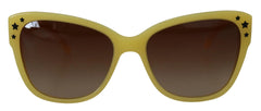 Dolce & Gabbana Yellow Acetate Frame Stars Embellishment DG4124 Sunglasses - Sunglasses
