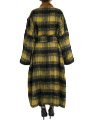 Dolce & Gabbana Yellow Checkered Long Sleeve Coat Jacket - IT40|S - Trench Coats