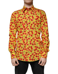 Dolce & Gabbana Yellow Cherry Cotton MARTINI Dress Shirt - IT40 | M - Shirts