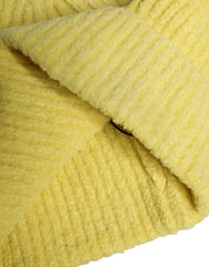 Dolce & Gabbana Yellow Cotton Knitted Winter Beanie Hat - Beanies