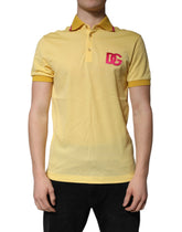 Dolce & Gabbana Yellow Cotton Logo Collared Polo T-shirt - IT46 | S - Polos