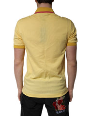Dolce & Gabbana Yellow Cotton Logo Collared Polo T-shirt - IT46 | S - Polos