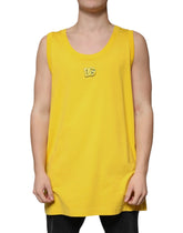 Dolce & Gabbana Yellow Cotton Round Neck Sleeveless T-shirt - IT50 | L - Tank Tops