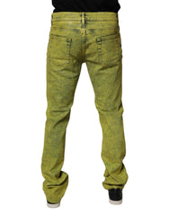 Dolce & Gabbana Yellow Cotton Stretch Skinny Men Denim Jeans - IT48 | M - Jeans