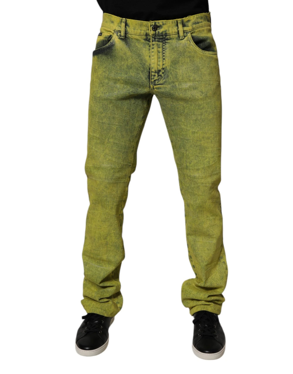 Dolce & Gabbana Yellow Cotton Stretch Skinny Men Denim Jeans - IT48 | M - Jeans