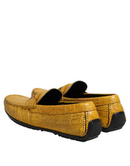 Dolce & Gabbana Yellow Exotic Leather Loafers Slip On Shoes - EU41/US8