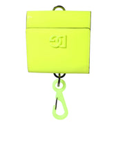 Dolce & Gabbana Yellow Green Bifold DG Logo Neck Strap Cardholder Wallet - Card Cases