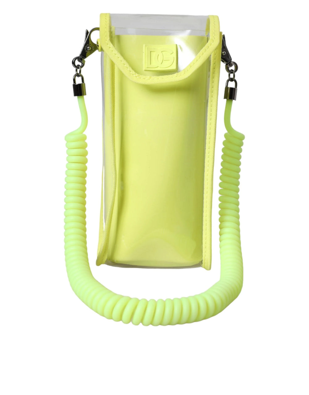 Dolce & Gabbana Yellow Green Plastic DG Logo Neck Strap Cardholder Wallet - Neck Pouches