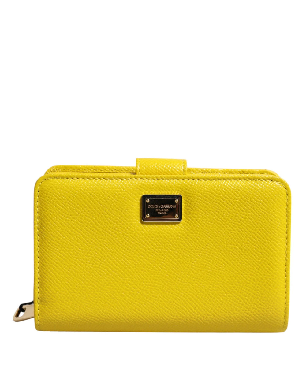 Dolce & Gabbana Yellow Leather Bifold Continental Clutch Wallet - Wallets