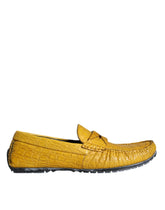 Dolce & Gabbana Yellow Leather Slip Mocassin Loafers Shoes - Flats
