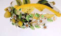 Dolce & Gabbana Yellow Lemons Sicily Crystal Diadem Tiara Headband - Headbands