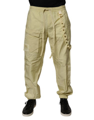 Dolce & Gabbana Yellow Nylon Cargo Chain Men Jogger Pants - IT48 | M - Cargo Pants