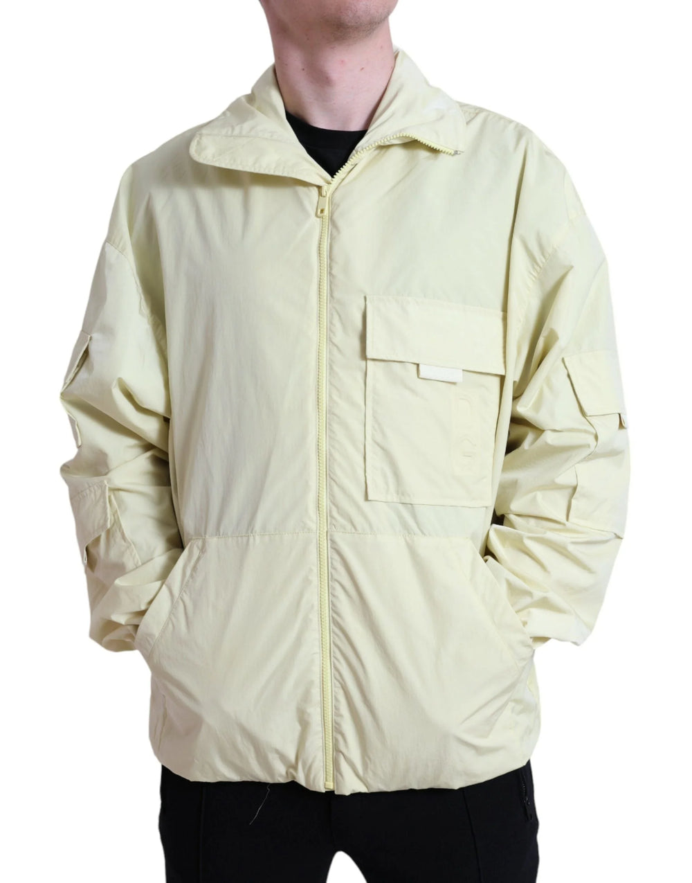 Dolce & Gabbana Yellow Nylon Collared Full Zip Parka Jacket - IT50 | L - Windbreakers