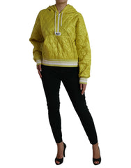 Dolce & Gabbana Yellow Nylon Quilted Hooded Pullover Jacket - IT40|S - Track Jackets