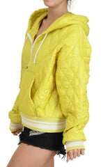 Dolce & Gabbana Yellow Nylon Quilted Hooded Pullover Jacket - IT40|S - Track Jackets