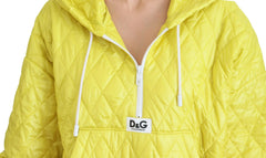 Dolce & Gabbana Yellow Nylon Quilted Hooded Pullover Jacket - IT40|S - Track Jackets