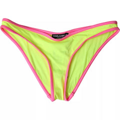 Dolce & Gabbana Yellow Pink Nylon Swimwear Bottom Beachwear Bikini - Classic Bikinis