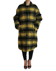 Dolce & Gabbana Yellow Plaid Long Sleeve Casual Coat Jacket - IT40|S - Trench Coats