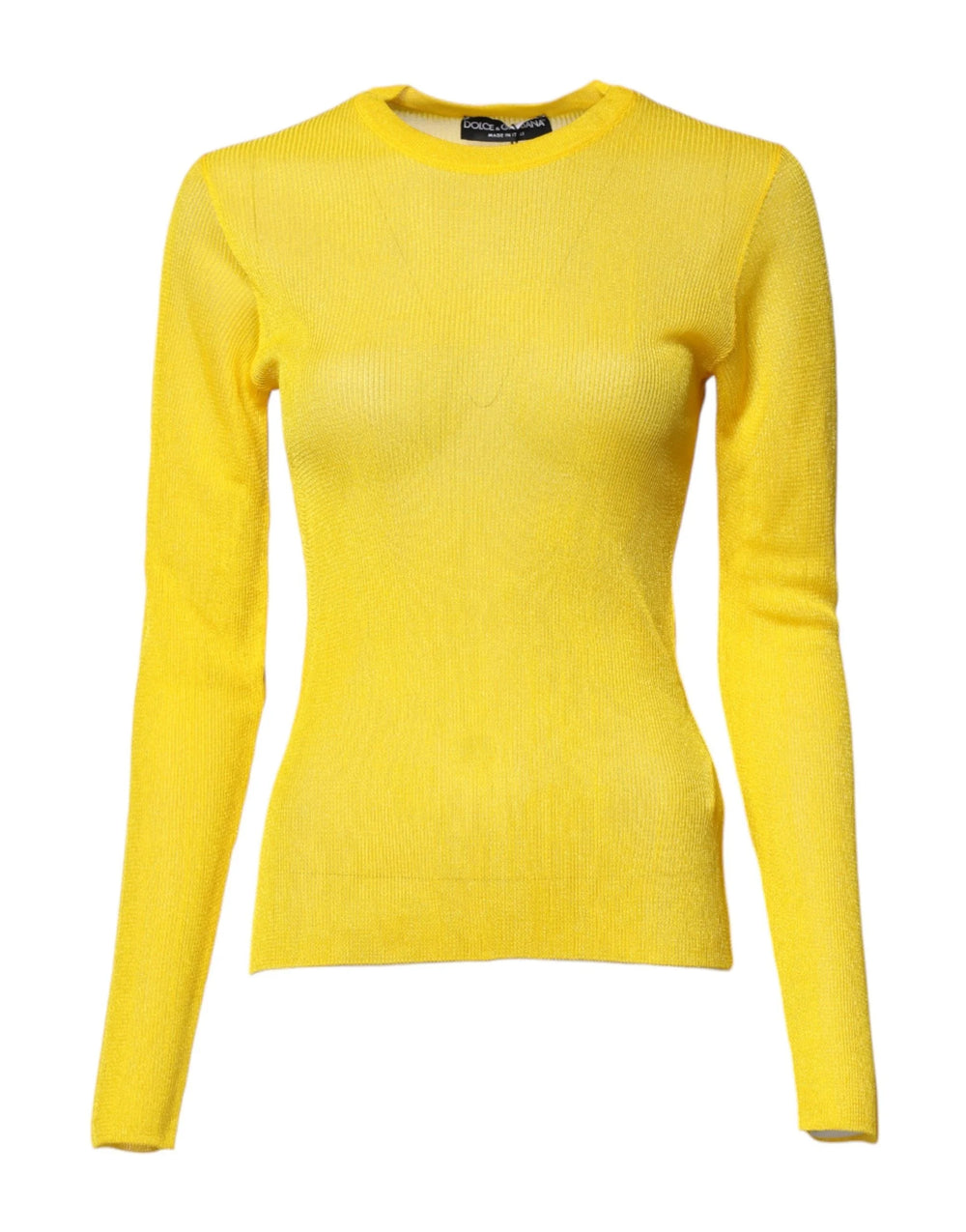 Dolce & Gabbana Yellow Polyester Women Pullover Top Sweater - Sweaters