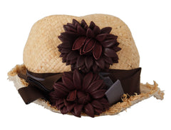 Dolce & Gabbana Yellow Ribbon Floral Embellished Straw Hat - 58 cm|M - Sun Hats